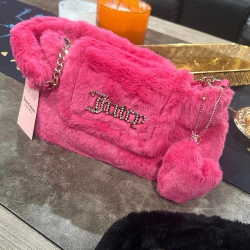 NWT Juicy couture PINK fluffy shoulder bag